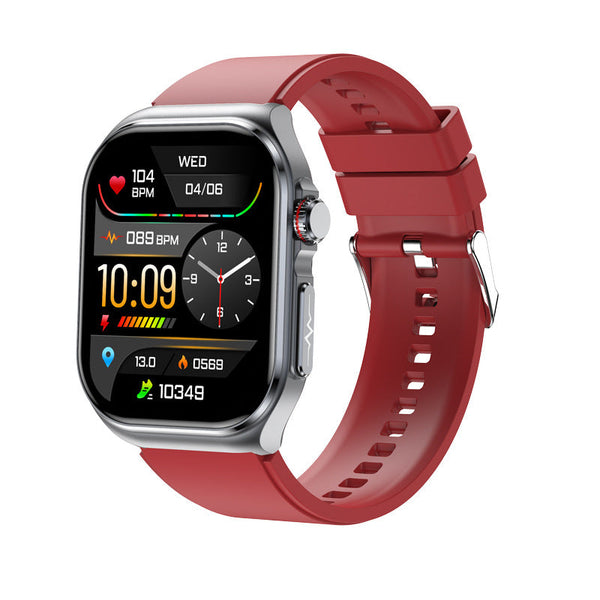 Red Smartwatch With Bluetooth Calling Ecg Blood Pressure Heart Rate Multi Sport Modes Smart Watches