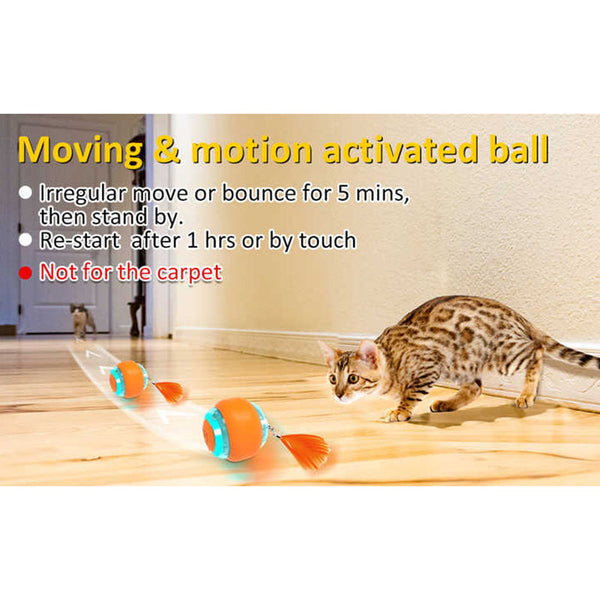 Elosung Interactive Electric Cat Toy Ball Rechargeable Smart Rolling Pet Cat Toys