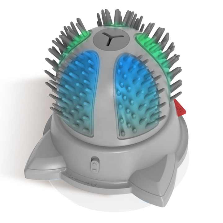 Elosung Electric Cat Massager Brush Catnip & Led Interactive Grooming Toy Cat Toys