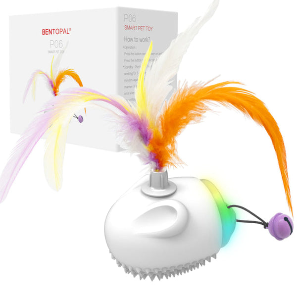 Elosung Interactive Cat Feather Toy With Led Lights Smart Motion Pet Playmate Cat Toys