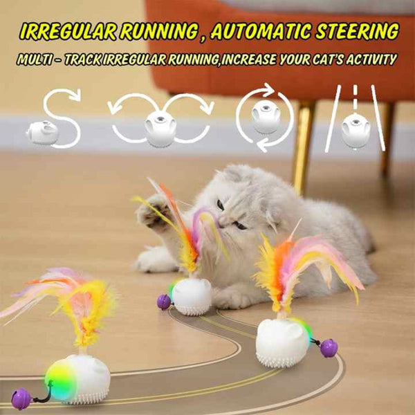 Elosung Interactive Cat Feather Toy With Led Lights Smart Motion Pet Playmate Cat Toys