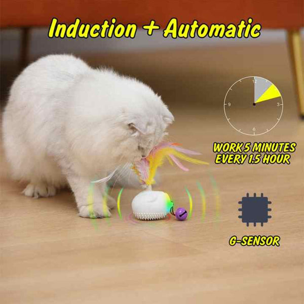 Elosung Interactive Cat Feather Toy With Led Lights Smart Motion Pet Playmate Cat Toys
