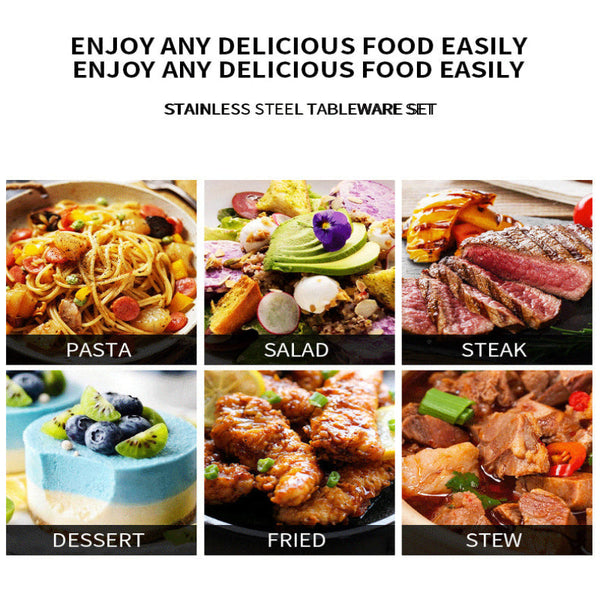 Elosung Rose Gold Color Premium 24 Piece Stainless Steel Cutlery Set Elegant Golden Steak Knife Fork And Spoon In Luxury Gift Box Cutlery Sets