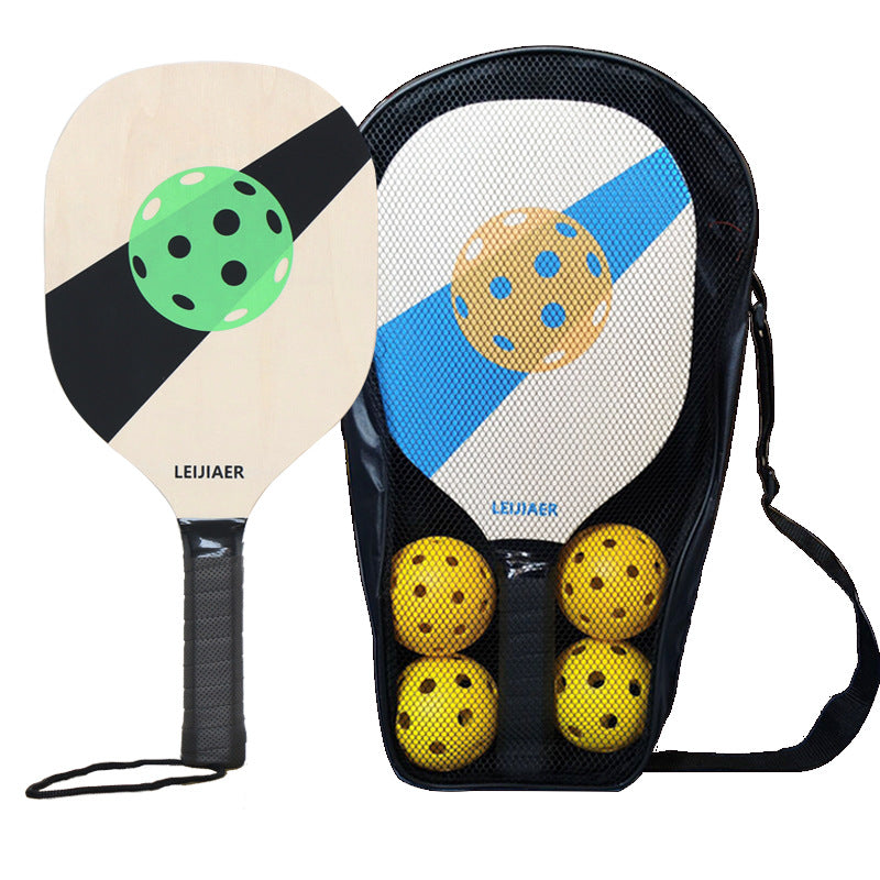 Elosung Blue And Green Wooden Pickleball Paddle Set Perfect For All Levels Of Play Racquets