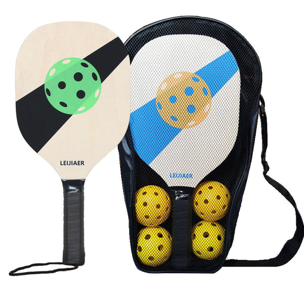 Elosung Blue And Green Wooden Pickleball Paddle Set Perfect For All Levels Of Play Racquets