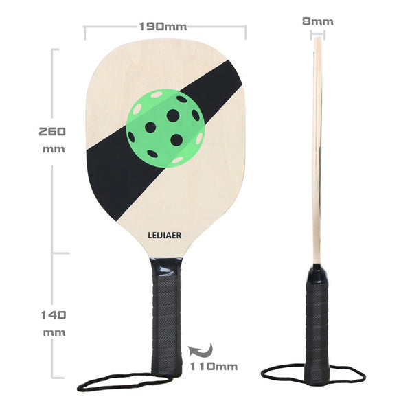 Elosung Blue And Green Wooden Pickleball Paddle Set Perfect For All Levels Of Play Racquets