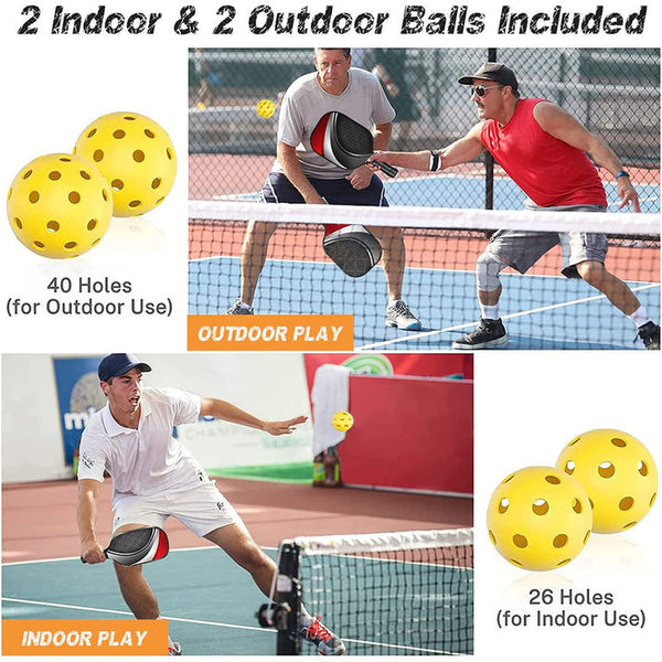 Fiberglass Pickleball Paddle Set Vibrant Design For Enhanced Gameplay Racquets