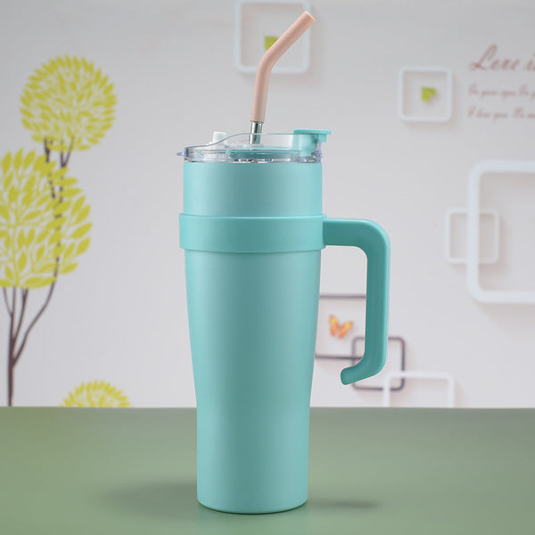Elosung Blue 304 Stainless Steel 40Oz Car Mug Insulated Tumbler With Handle And Straw Vacuum Flasks & Mugs