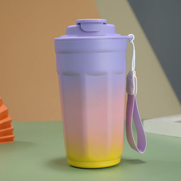 Elosung Gradient Purple Color Insulated Tumbler 304 Stainless Steel Coffee Mug Portable Large Capacity Car Travel Cup Vacuum Flasks & Mugs