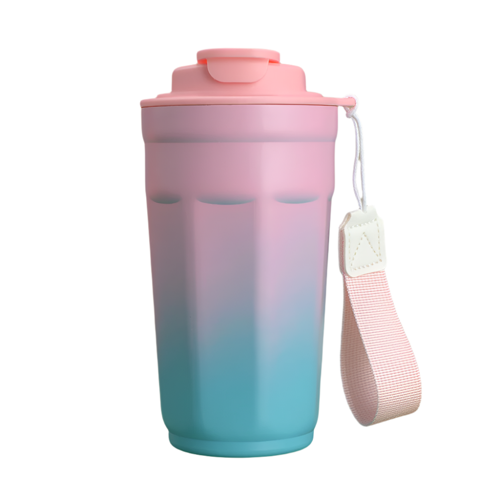 Elosung Gradient Pink Color Insulated Tumbler 304 Stainless Steel Coffee Mug Portable Large Capacity Car Travel Cup Vacuum Flasks & Mugs