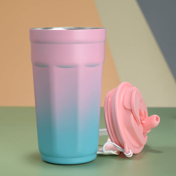 Elosung Gradient Pink Color Insulated Tumbler 304 Stainless Steel Coffee Mug Portable Large Capacity Car Travel Cup Vacuum Flasks & Mugs