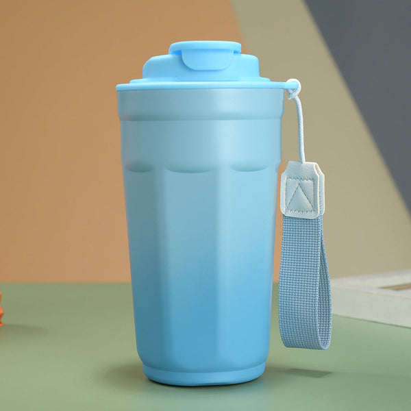 Elosung Gradient Blue Color Insulated Tumbler 304 Stainless Steel Coffee Mug Portable Large Capacity Car Travel Cup Vacuum Flasks & Mugs