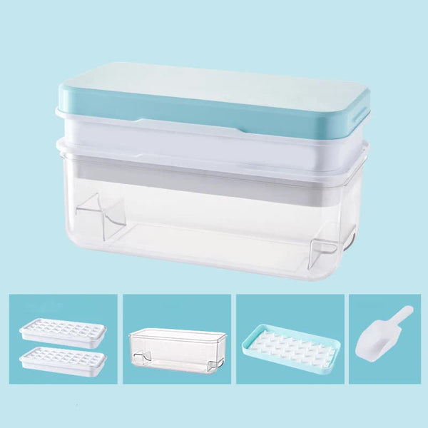 Elosung Blue Eco Friendly Large Capacity Food Grade Ice Cube Tray With Lid Ice Cubes Trays & Moulds