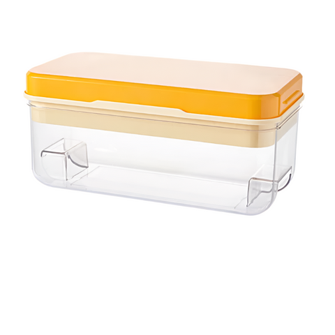 Elosung Yellow Premium Large Capacity Ice Cube Tray With Lid And Scoop Perfect For tails Summer Drinks Ice Cubes Trays & Moulds