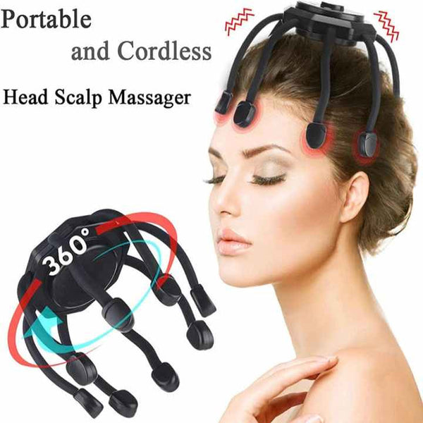 Elosung White Octopus Electric Scalp Massager For Stress Relief And Relaxation Massagers