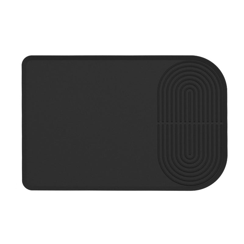 Elosung Black Silicone Coffee Machine Mat Waterproof Anti Slip And Durable Countertop Protector Tea Towels & Dishcloths