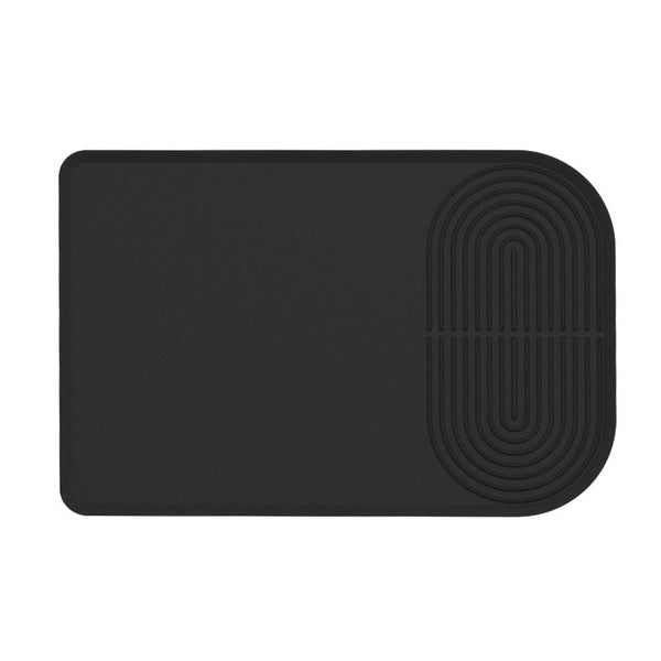 Elosung Black Silicone Coffee Machine Mat Waterproof Anti Slip And Durable Countertop Protector Tea Towels & Dishcloths