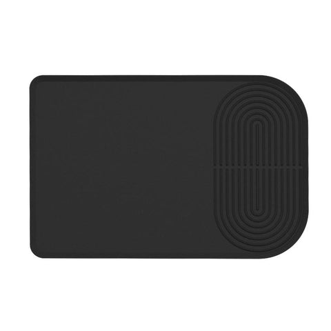 Elosung Black Silicone Coffee Machine Mat Waterproof Anti Slip And Durable Countertop Protector Tea Towels & Dishcloths