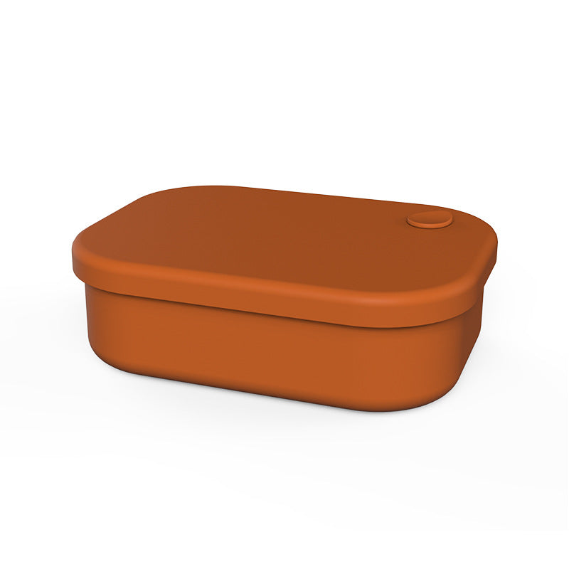 Elosung Dark Orange Food Grade Silicone Lunch Box Microwave Safe Bento With Dividers & Airtight Seal Lunchboxes