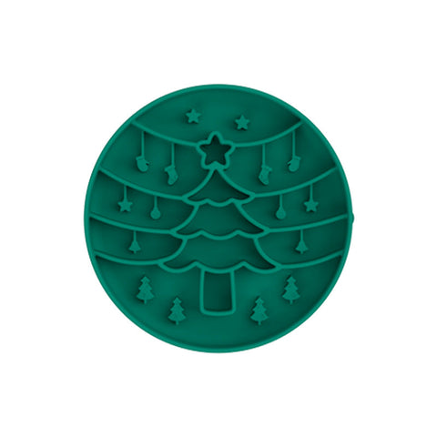 Elosung Green Silicone Slow Feeder Bowl For Dogs Anti Choking Christmas Themed Lick Mat Dishes Feeders & Fountains