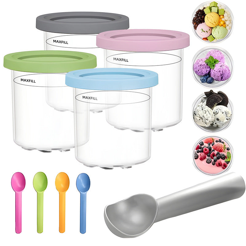 Elosung Four Color Set Durable With Spoon Multi Bpa Free Airtight Food Storage Containers