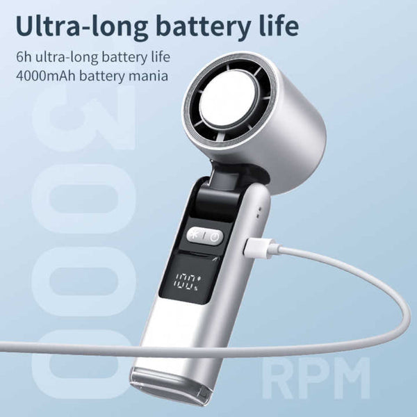 Elosung Black Portable Handheld High Speed Cooling Fan Perfect For Outdoor Camping Portable Fans