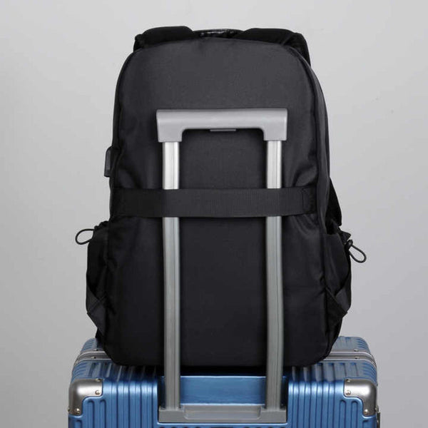Elosung Sky Blue Business Casual Laptop Backpack With Usb Charging Port Travel Work And Student Use Laptop Cases & Bags