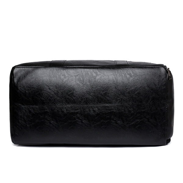 Elosung Brown Men's Large Capacity Pu Leather Gym Bag Travel Shoulder And Duffel For Fitness Yoga Duffle Bags