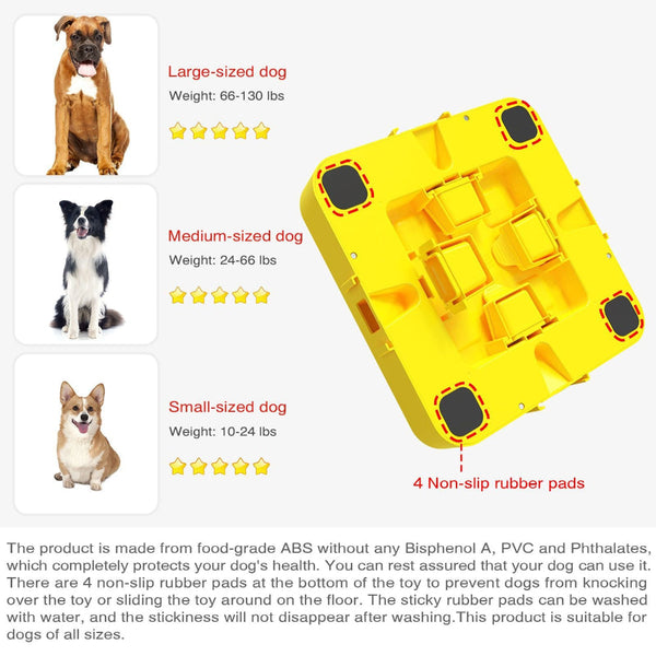 Elosung Blue Green Interactive Slow Feeder Puzzle Toy For Dogs Durable Pet Food Dispenser Bowl Dishes Feeders & Fountains