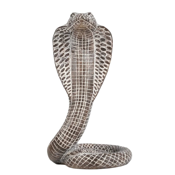 Elosung Grey Decorative Resin Cobra Statue Unique Animal Figurine For Home & Creative Gifts Sculptures & Figurines