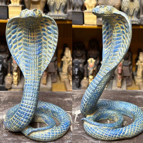 Elosung Grey Decorative Resin Cobra Statue Unique Animal Figurine For Home & Creative Gifts Sculptures & Figurines