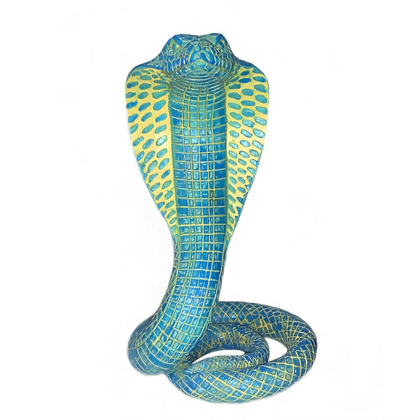 Elosung Blue Decorative Resin Cobra Statue Unique Animal Figurine For Home & Creative Gifts Sculptures & Figurines
