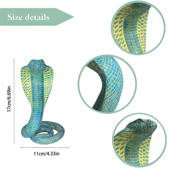 Elosung Blue Decorative Resin Cobra Statue Unique Animal Figurine For Home & Creative Gifts Sculptures & Figurines