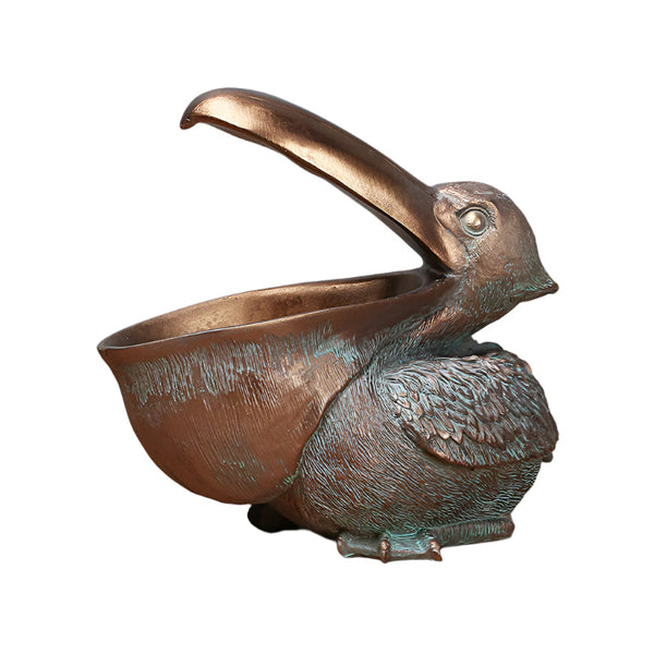 Elosung 1 Sets Of Brown Pelican Resin Decor Bowl Unique Key Candy And Storage Organizer For Home Decoration Decorative Plates & Bowls
