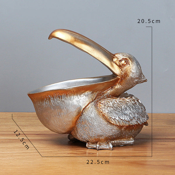 Silver Pelican Resin Decor Bowl Unique Key Candy And Storage Organizer For Home Decoration Decorative Plates & Bowls