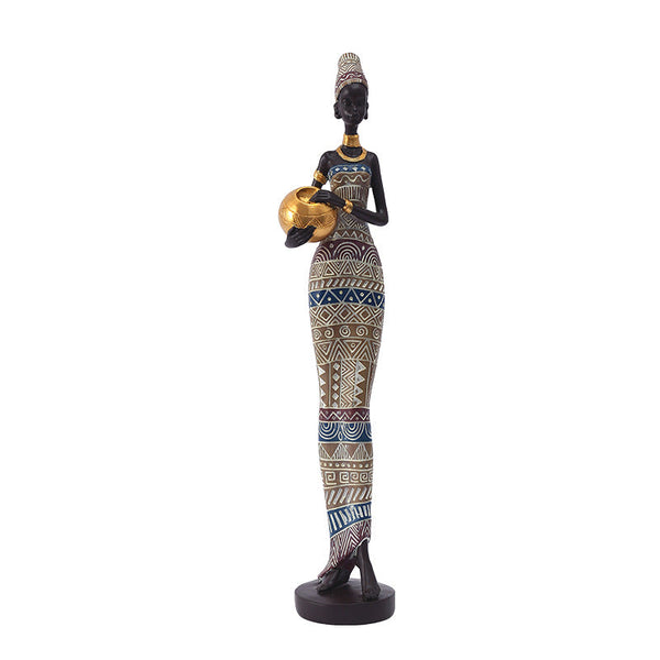 Elosung Exotic African Woman Figurine Elegant Resin Sculptures For Home Decor Sculptures & Figurines