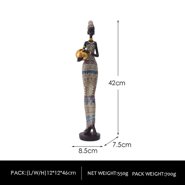 Elosung Exotic African Woman Figurine Elegant Resin Sculptures For Home Decor Sculptures & Figurines