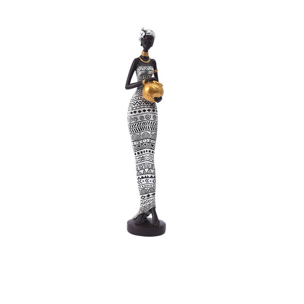 Elosung Streaks Exotic African Woman Figurine Elegant Resin Sculptures For Home Decor Sculptures & Figurines