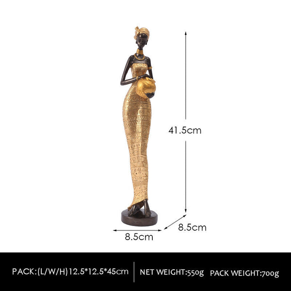Elosung Exotic African Woman Figurine Elegant Resin Sculptures For Home Decor Sculptures & Figurines