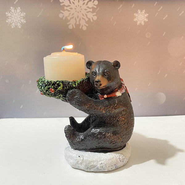 Elosung Bear With Candlestick In Hand Holder Unique Aromatherapy Table Decor Candle Holders & Accessories