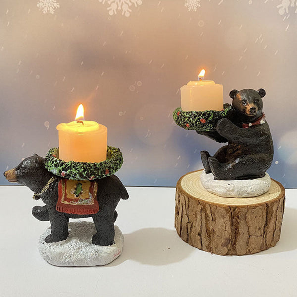 Elosung Bear With Candlestick In Hand Holder Unique Aromatherapy Table Decor Candle Holders & Accessories