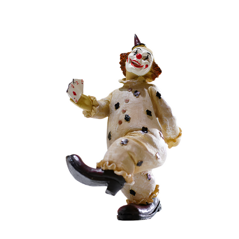 Elosung Circus Clown Figurines Retro Balloon And Bicycle Ornaments Sculptures & Figurines