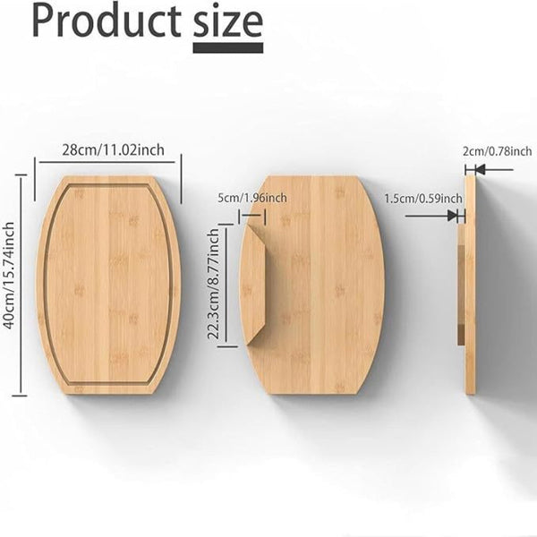 Elosung Corner Bamboo Cutting Board With Juice Groove Space Saving Kitchen Countertop Cutting Boards
