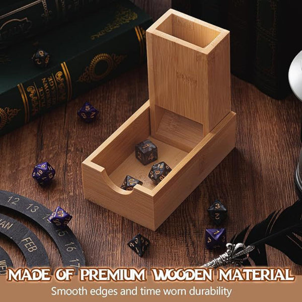Elosung Foldable Bamboo Tower Set Premium Roller For Tabletop Rpg And Board Games Dice