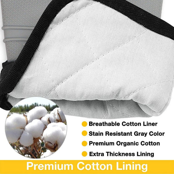 Elosung Grayish 3 Piece Set Bpa Free Non Slip Silicone Oven Mitts Heat Resistant Gloves With Honeycomb Pattern For Kitchen Safety Oven Mitts & Pothold