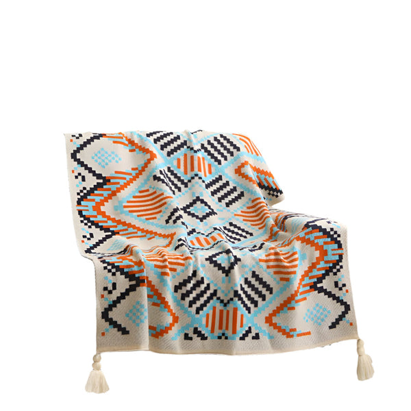 Elosung 70X100cm Bohemian Woven Throw Blanket Soft Decorative Sofa Cover With Tassels For Living Room And Bedroom Blankets