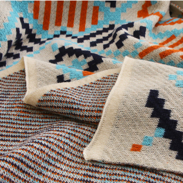 Elosung 70X100cm Bohemian Woven Throw Blanket Soft Decorative Sofa Cover With Tassels For Living Room And Bedroom Blankets