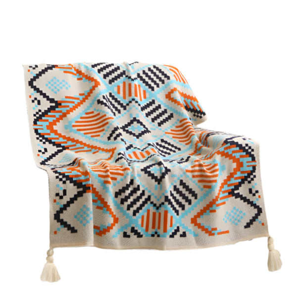 Elosung 130X200cm Bohemian Woven Throw Blanket Soft Decorative Sofa Cover With Tassels For Living Room And Bedroom Throws & Afghans