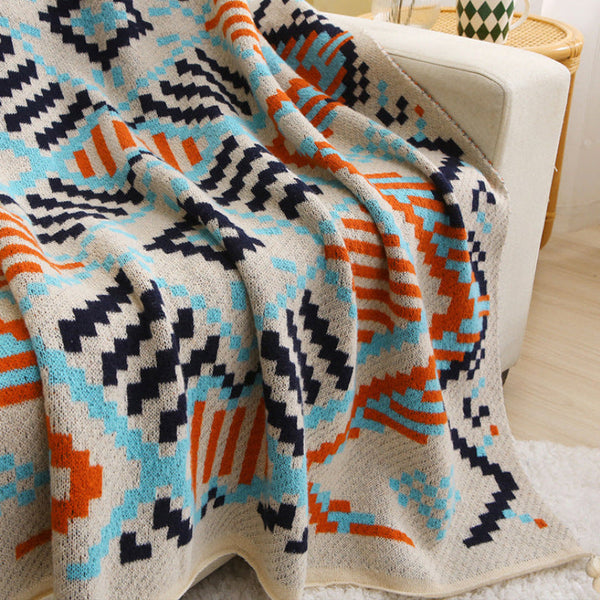 Elosung 130X200cm Bohemian Woven Throw Blanket Soft Decorative Sofa Cover With Tassels For Living Room And Bedroom Throws & Afghans