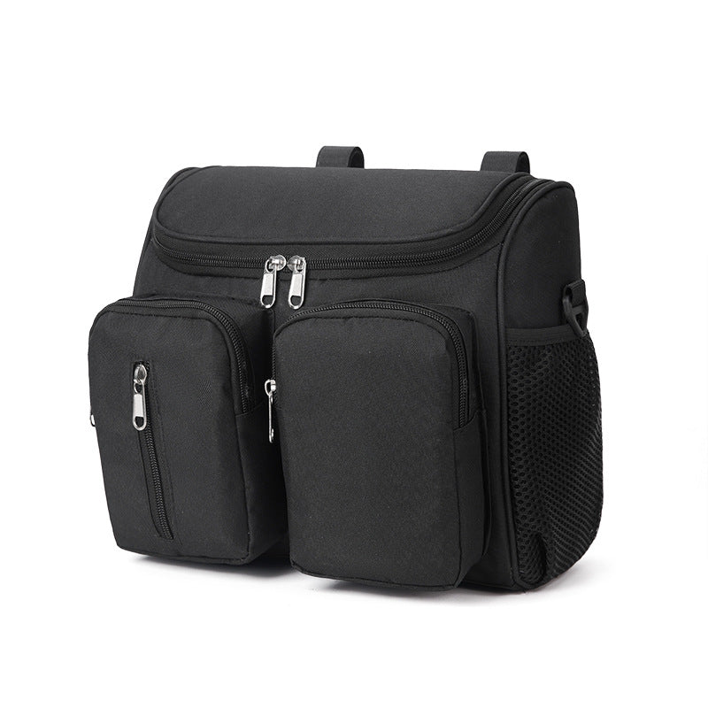 Elosung Black Universal Stroller Organizer Bag Multi Pocket Hanging Storage For Little One Essentials Pram Organisers & Nets